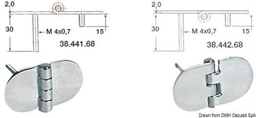 Cerniera inox 68,5x38,5 mm